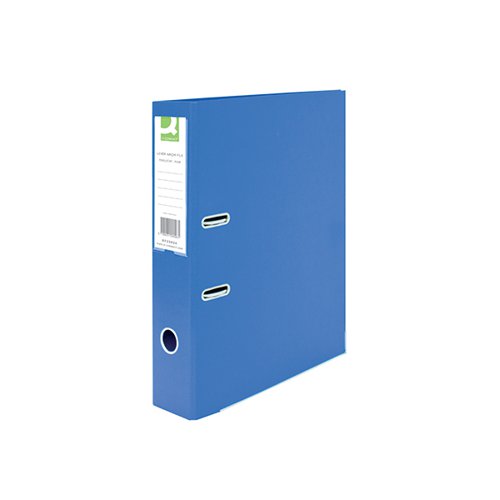 Suitable for filing both A4 and foolscap documents, this Q-Connect lever arch file features durable polypropylene covers and a 70mm filing capacity. The files also feature a metal finger ring for easy retrieval from a shelf and a large label area on the spine for quick identification of contents. Ideal for colour coordinated filing, this pack contains 10 blue lever arch files.