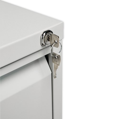 Store your files and documents safely and securely in this stylish, three drawer filing cabinet. Made from robust material and featuring an anti-tilt mechanism it offers sturdy support ideal for everyday use. Each drawer can be fully extended for ease of access and are mounted on smooth, rollerball runners that enable you to open and close them effortlessly. The cabinet can be locked offering ultimate security for your confidential papers.