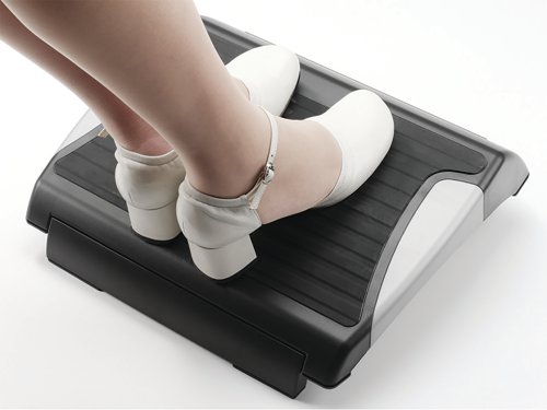 Q-Connect Anti-Slip Footrest Height Adjustable Black/Silver KF20076