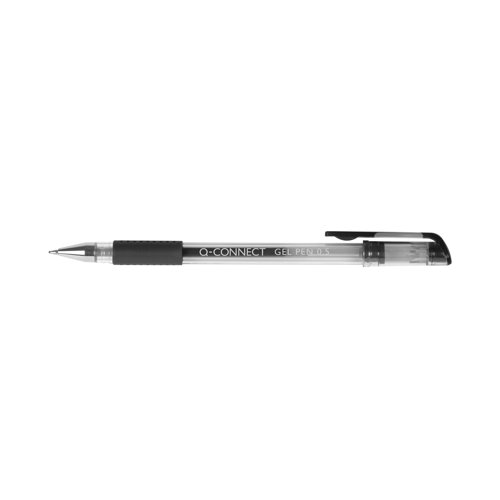 This Q-Connect Gel Rollerball Pen provides smooth and flowing writing with every use, suitable for both schoolwork and general use. It is comfortable to use with a barrel that is ergonomically designed to fit in the natural contours of your hand and a soft rubber grip. This pack contains 10 black pens, which write a line width of 0.5mm.