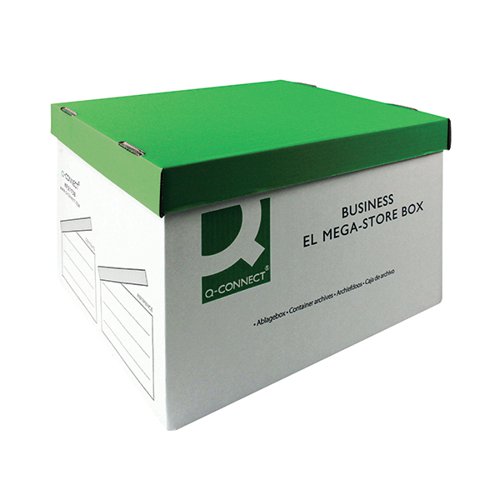 Q-Connect MegaStore Box Green and White (Pack of 10) KF21738