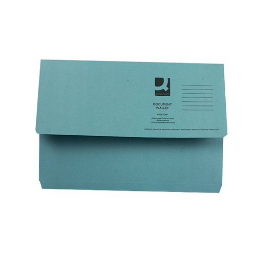 Langstane Document Wallet Half Flap 285gsm Foolscap Blue [Pack 50]