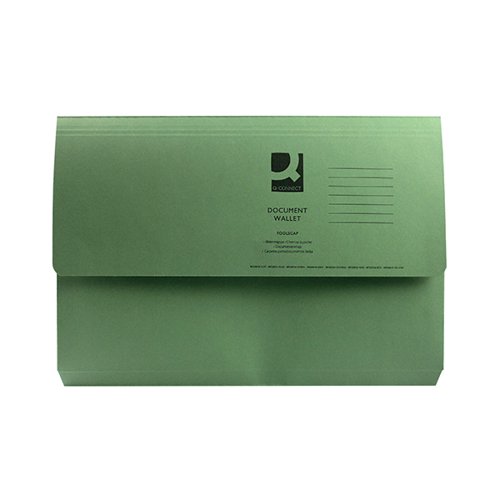 Langstane Document Wallet Half Flap 285gsm Foolscap Green [Pack 50]