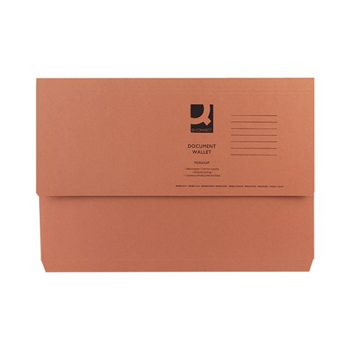Langstane Document Wallet Half Flap 285gsm Foolscap Orange - SINGLE