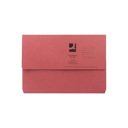 Q-Connect Document Wallet Foolscap Red (Pack of 50) KF23016