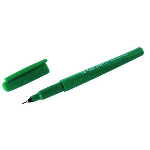 Q-Connect Fineliner Pen 0.4mm Green (Pack of 10) KF25010