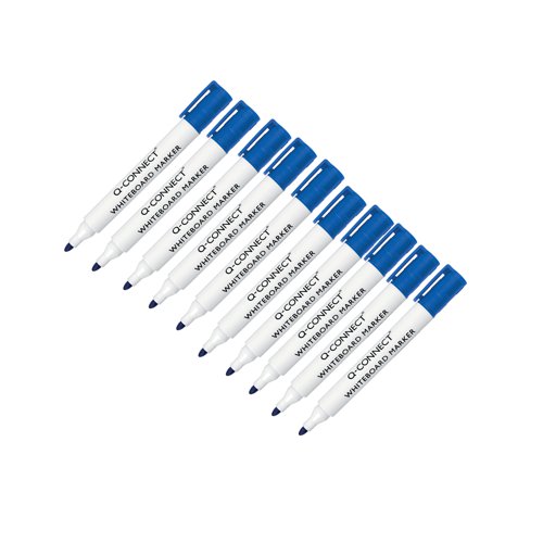 Q-Connect Drywipe Marker Pen Blue (Pack of 10) KF26036