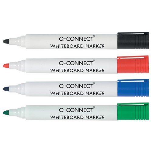 Q-Connect Drywipe Marker Pen Assorted Pack 4 KF26038