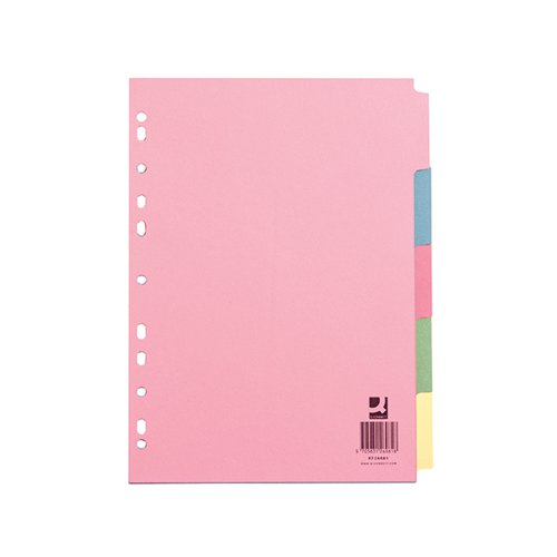 Langstane Subject Dividers Manilla Multi-Punched 5-Part A4 Assorted
