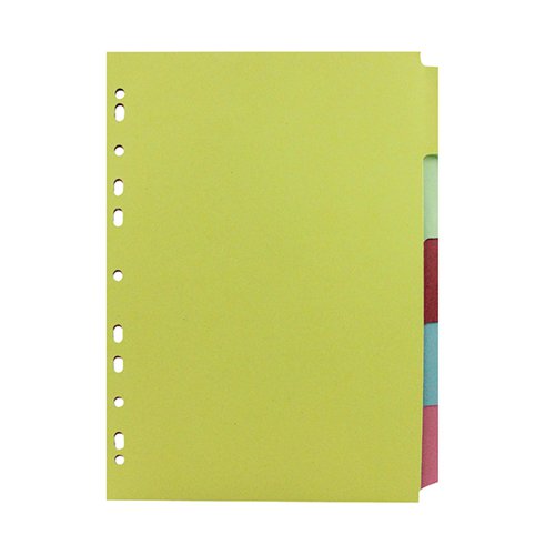 Q-Connect 5-Part Subject Divider Multi-Punched A4 (Pack of 50) KF26081Q Plain File Dividers KF26081Q