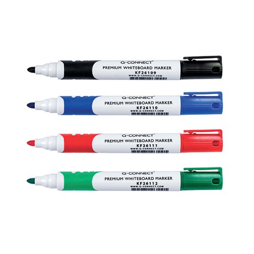 Q-Connect Premium Whiteboard Marker Bullet Tip Pack of 4 Assorted KF26113