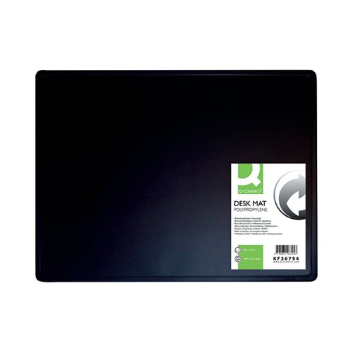 Q-Connect PP Desk Mat With Non-Slip Surface 40X53 Black KF26794