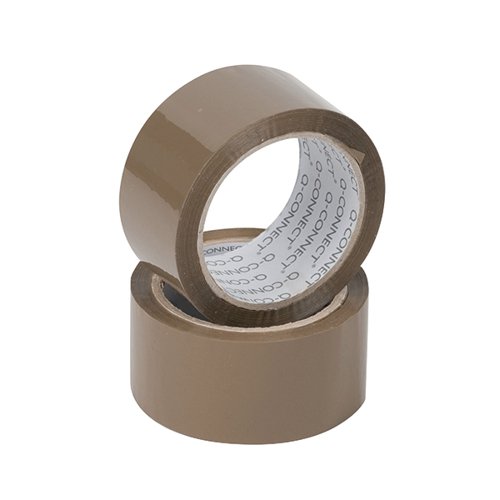 Pack of 6 Q-Connect Polypropylene Packaging Tape 50mmx66m Brown KF27010 