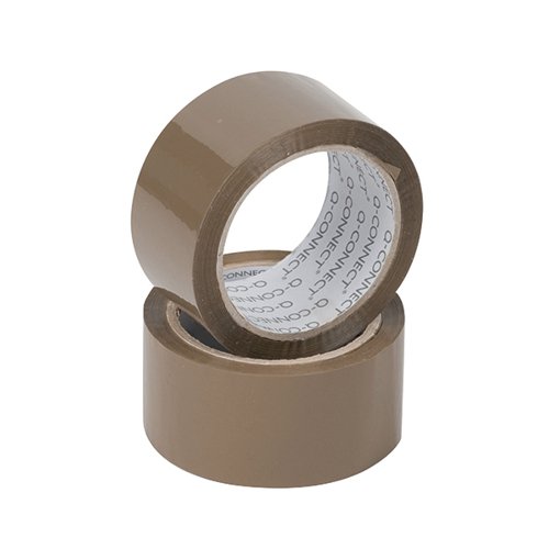 Q-Connect Polypropylene Packaging Tape 50mmx66m Brown (Pack of 6) KF27010