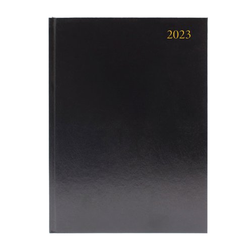 Desk Diary 2 Pages Per Day A4 Black 2023 KF2A4BK22