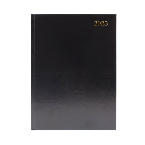 Desk Diary 2 Page Per Day A4 Black 2025 KF2A4BK25 - KF2A4BK25