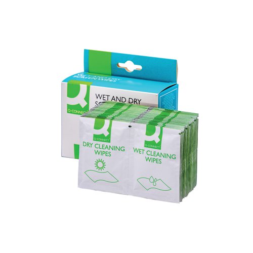 Q-Connect Wet and Dry Wipes (Pack of 20) KF32148 | KF32148 | VOW