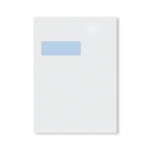Q-Connect C4 Envelopes Window Self Seal 90gsm White (Pack of 250) 2907 KF3501