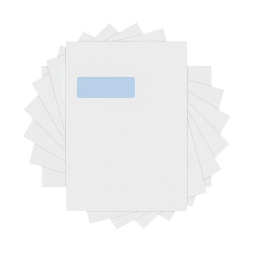 Ideal for everyday use, these Q-Connect envelopes are made from quality 90gsm white paper and feature an easy to use, secure self-seal flap and convenient address window measuring 40 x 105mm. Suitable for sending A4 documents, this pack contains 250 white pocket envelopes.