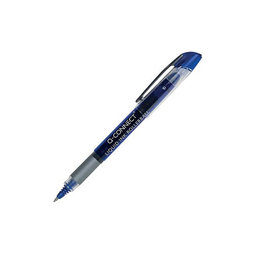 Q-Connect Liquid Ink Rollerball Pen Fine Blue (Pack of 10) KF50140