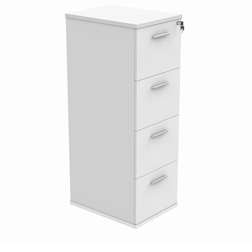 Astin 4 Drawer Filing Cabinet 540x600x1358mm Arctic White KF70015