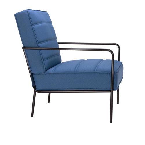 Jemini Atlas Reception Armchair is a steel framed generously padded chair with Scandinavian style fabric. Fitted with non-marking plastic feet and a black powder-coated 18mm steel frame. Ideal for reception areas, foyers and break-out areas.