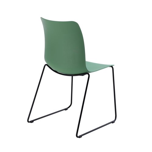 Astin Logi Skid Chair 530x530x860mm Green KF70029 - KF70029