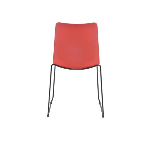 KF70031 | Astin Logi Skid Chair 530x530x860mm Red KF70031. Modern and versatile. Easily adapting to a range of settings with its skid floor-friendly design. Minimalistic, sleek, and ergonomic design. Recommended Usage Time: 8 hours.Seat Dimensions (WxDXH): 450x420x450mm. Back Dimensions (WxH): 440x410mm Red shell. Dimensions (WxDxH): 530x530x860mm.