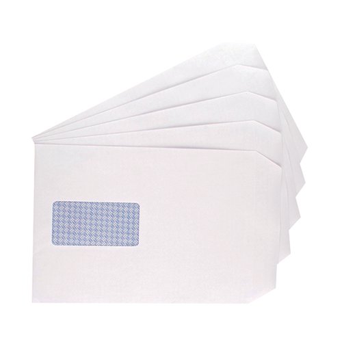 500 x Q-Connect C5 Window Envelopes 90gsm Self Seal White Free Next Day Delivery 