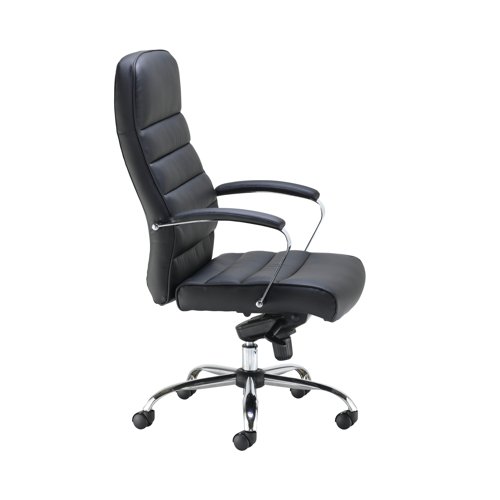 Jemini Ares High Back Executive Chair 690x690x1145-1200mm Leather Look Black KF71521 - VOW - KF71521 - McArdle Computer and Office Supplies