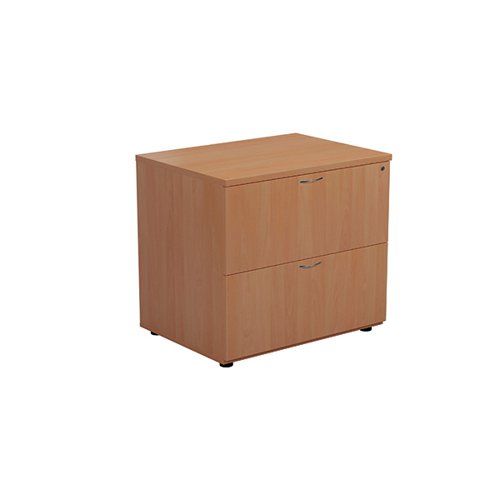 KF71528 Jemini 2 Drawer Desk Side Filing Cabinet 800x600x730mm Beech KF71528