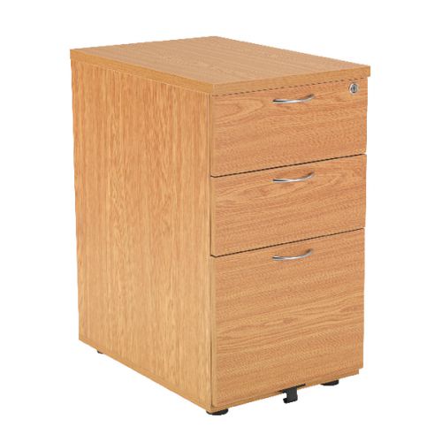 Jemini Oak 600mm 3 Drawer Desk High Pedestal KF72070