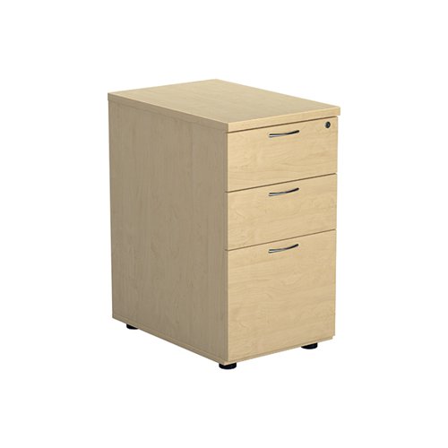 Jemini 3-Drawer Desk High Pedestal 600mm Maple KF72071