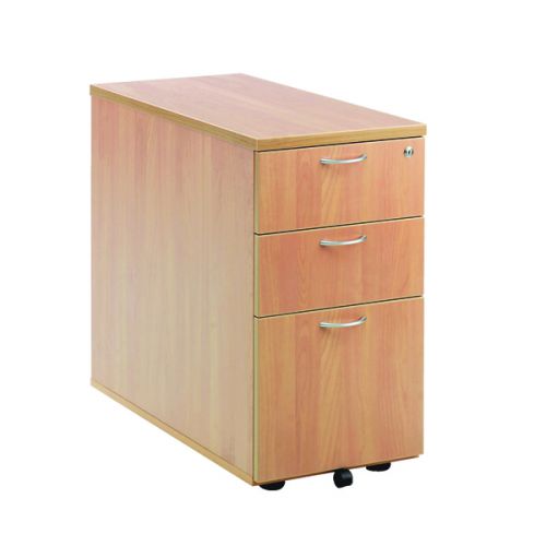 Jemini Beech 800mm 3 Drawer Desk High Pedestal KF72072