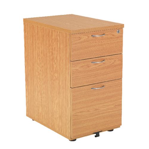 Jemini Oak 800mm 3 Drawer Desk High Pedestal KF72073