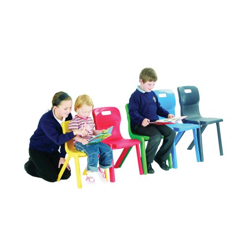 Titan One Piece Classroom Chair 363x343x563mm Red KF72154