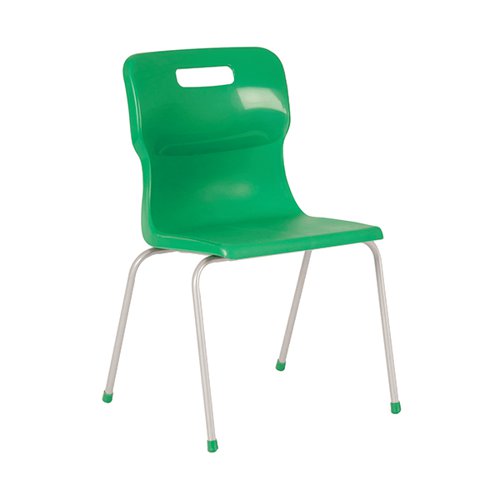 KF72191 | Ideal for classrooms, the Titan chair has a high impact polypropylene shell and an ultra strong tubular steel frame. The chair also features a unique S shaped back and an anti-tilt design for comfort. The Titan 4 Leg Classroom Chair conforms to BS EN1729 parts 1 and 2. This pack contains 1 green chair with a seat height of 430mm.