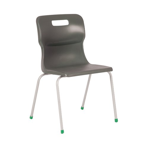 Titan 4 Leg Classroom Chair 497x477x790mm Charcoal KF72192 Titan