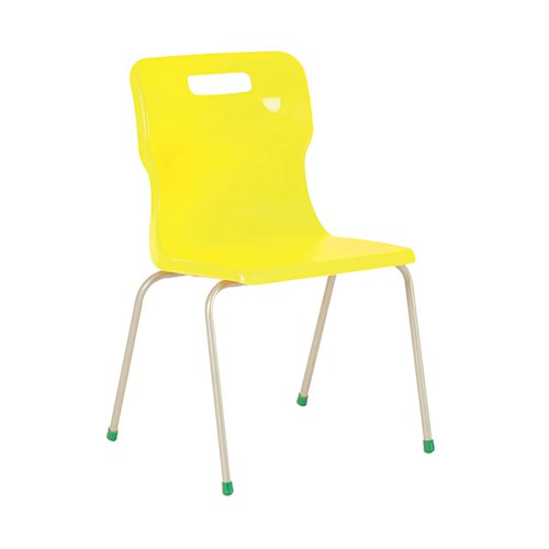 KF72198 | Ideal for classrooms, the Titan chair has a high impact polypropylene shell and an ultra strong tubular steel frame. The chair also features a unique S shaped back and an anti-tilt design for comfort. The Titan 4 Leg Classroom Chair conforms to BS EN1729 parts 1 and 2. This pack contains 1 yellow chair with a seat height of 460mm.