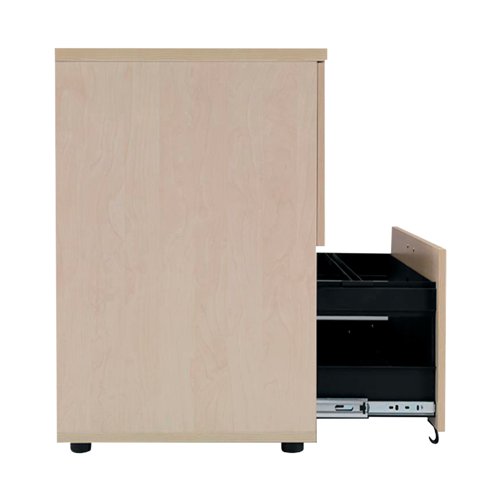 Jemini 2 Drawer Desk Side Filing Cabinet 800x600x730mm Maple KF72418
