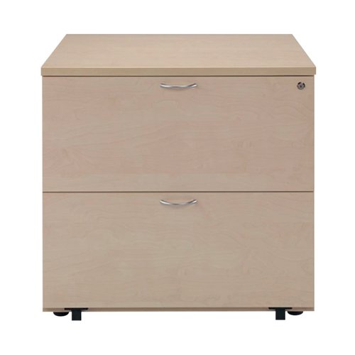 Jemini 2 Drawer Desk Side Filing Cabinet 800x600x730mm Maple KF72418 KF72418