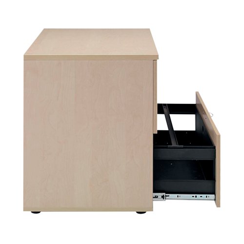 Jemini 2 Drawer Desk Side Filing Cabinet 800x600x730mm Maple KF72418 - KF72418