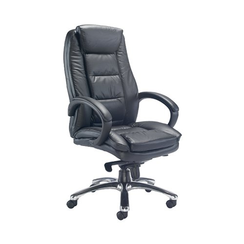 Avior Tuscany High Back Executive Chair 690x780x1140-1220mm Leather Black KF72583
