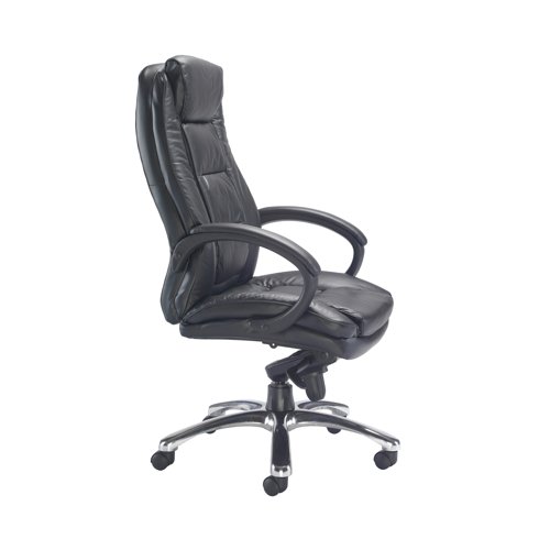 Avior Tuscany High Back Executive Chair 690x780x1140-1220mm Leather Black KF72583 VOW