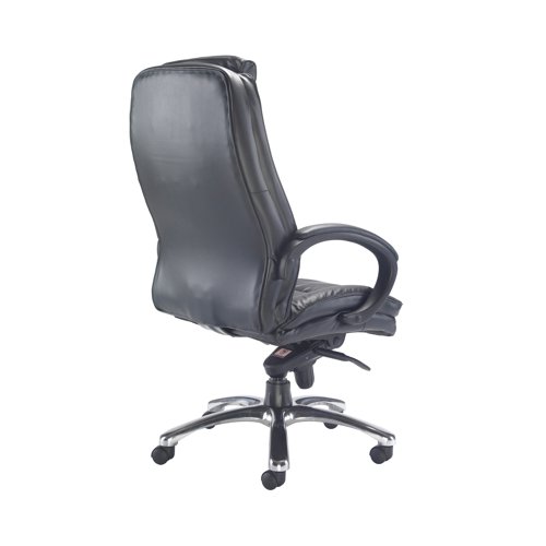 Avior Tuscany High Back Executive Chair 690x780x1140-1220mm Leather Black KF72583 - VOW - KF72583 - McArdle Computer and Office Supplies