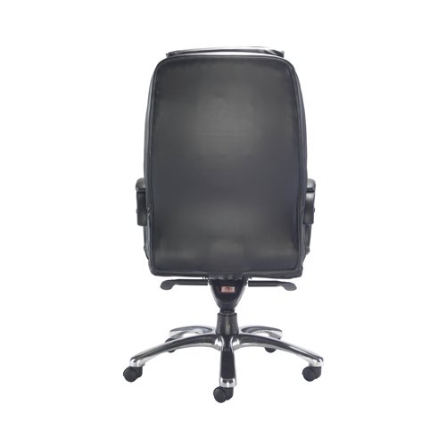 KF72583 | With a contemporary design, the Tuscany executive leather chair makes a fantastic addition to your office furniture. The black leather-finish back is ergonomically designed to provide lumbar support and maintain posture, enabling you to sit comfortably for longer. Convenient levers enable you to quickly adjust the height from 530mm to 600mm, with a knee tilt mechanism for adjusting the tilt of the chair with a single lever.