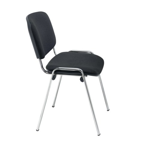 This multipurpose stacking chair from Jemini is a comfortable, durable choice for offices, meeting rooms, reception areas and more. It features a soft black upholstered seat and back with a sturdy frame for durability. The chairs can be stacked when not in use to save space, ideal for occasional conferences and meetings.