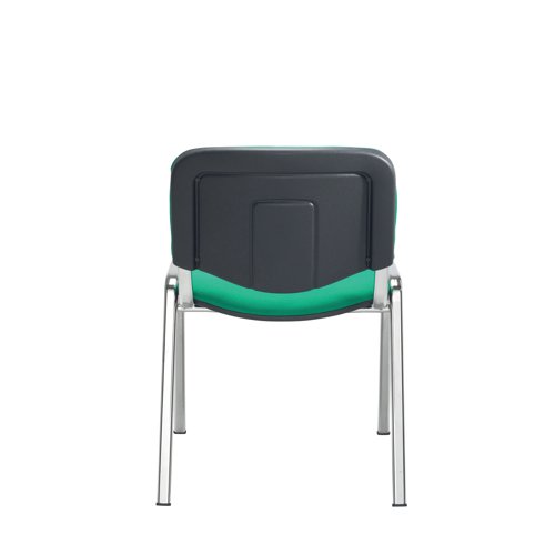 This multipurpose stacking chair from Jemini is a comfortable, durable choice for offices, meeting rooms, reception areas and more. It features a soft green upholstered seat seat and back with a sturdy frame for durability. The chairs can be stacked when not in use to save space, ideal for occasional conferences and meetings.