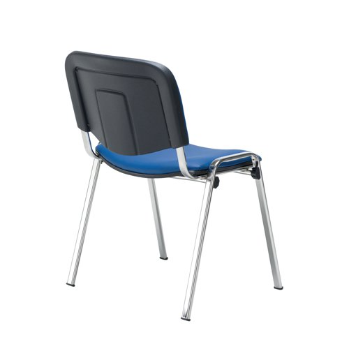 Jemini Ultra Multipurpose Stacking Chair Polyurethane Blue/Chrome KF72906 Banqueting & Conference Chairs KF72906