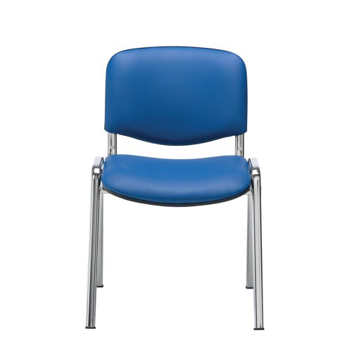 Jemini Ultra Multipurpose Stacking Chair Polyurethane Blue/Chrome KF72906 VOW